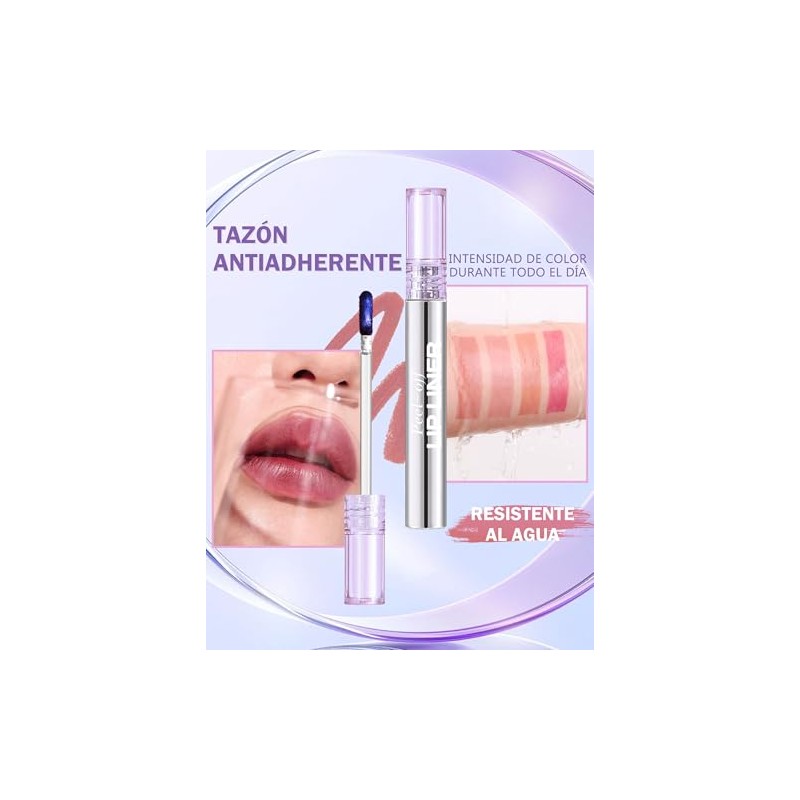 Erinde Tinte labial peel-off, brillo Labial Líquido Mate Nude, #3
