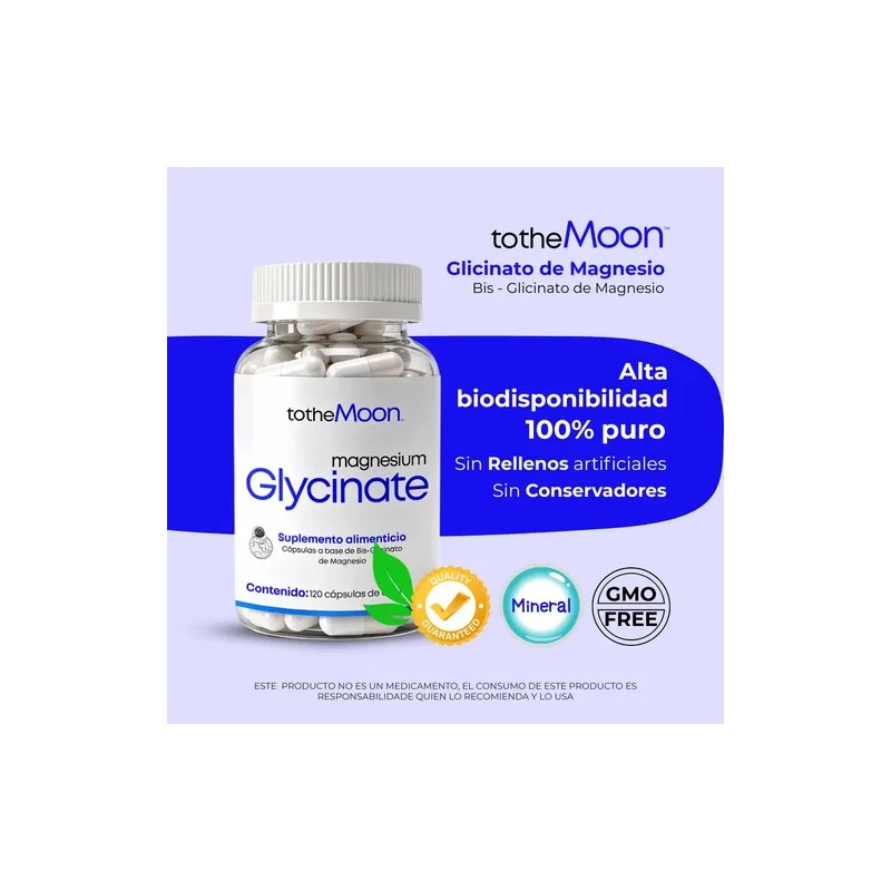 Bis Glicinato Magnesio Vitamina 120cps Tothemoonmx