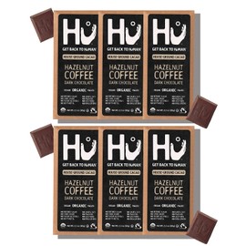 Hu Chocolate Bars | 6 Pack Hazelnut Coffee | Natural Organic Vegan, Gluten Free, Paleo, Non GMO, Fair Trade Dark Chocolate | 2.1oz Each