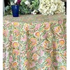 ATOSII Clover Green 100% Cotton Round Tablecloth, Hand Block Print