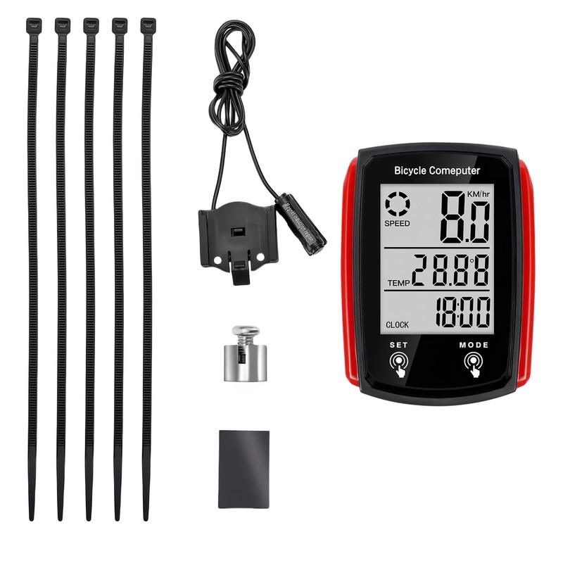 Bike Computer, Universal 19 Functions IP54 Waterproof Bicycle Speedometer Odometer,