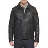 Dockers Men's James Faux Leather Jacket, Black w. Chest Zip,