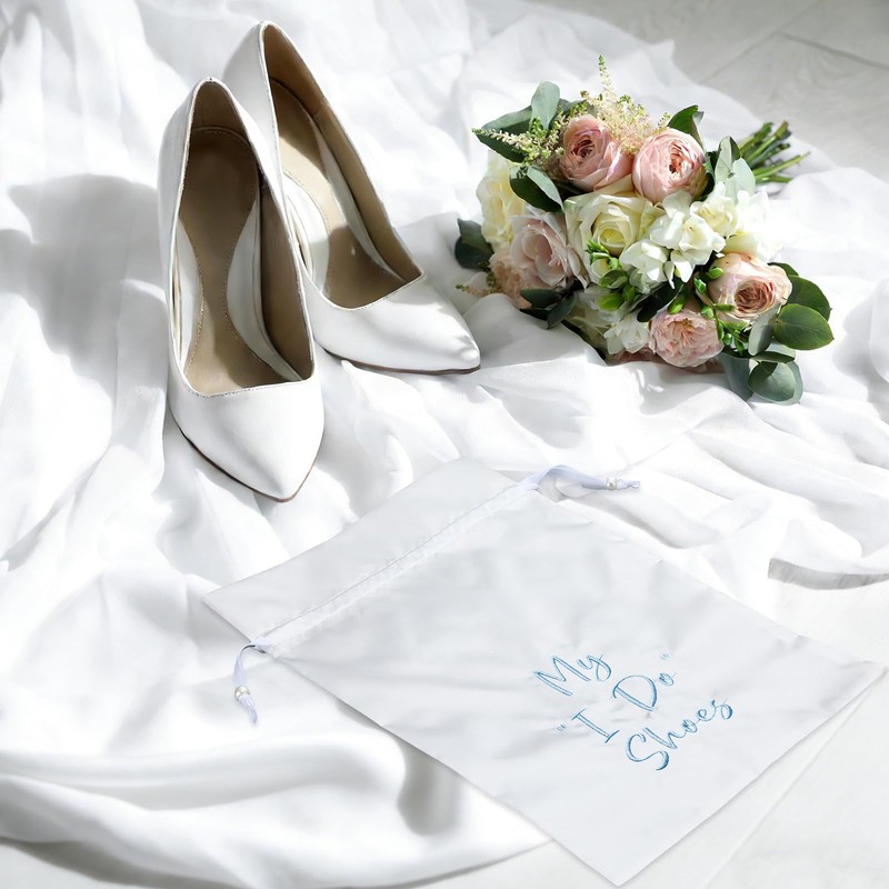 Wesnoy Bride Shoe Bag 11" x 9" Satin Wedding Shoe