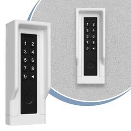 Cleverstation Wall Mount - Suitable for Nuki Keypad 2 Door Lock with Fingerprint, Fingerprint Door Opener Holder, Door Lock Smart Holder, Smart Door Lock Wall Mounted with Roof (White)