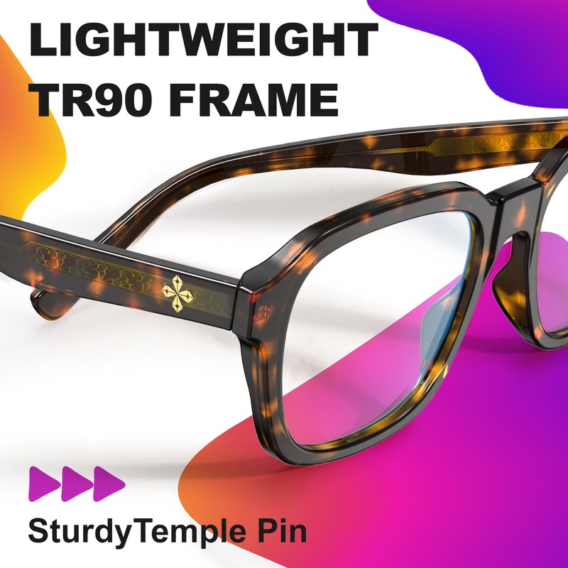 VISOONE Oversized Square Blue Light Blocking Glasses Fashion Computer Eyewear