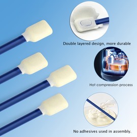 Wellgler's 5.11" Foam Cleaning Swabs, Lint Free Swabs,for Printers, Cameras, Optical Lenses, Guns, Electronics and Car Detailing Swabs (50pcs Navy Blue)