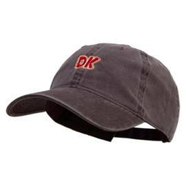 e4Hats.com Mario DK Donkey Logo Embroidered Washed Solid Pigment Dyed Cotton Twill Brass Buckle Cap - Brown OSFM