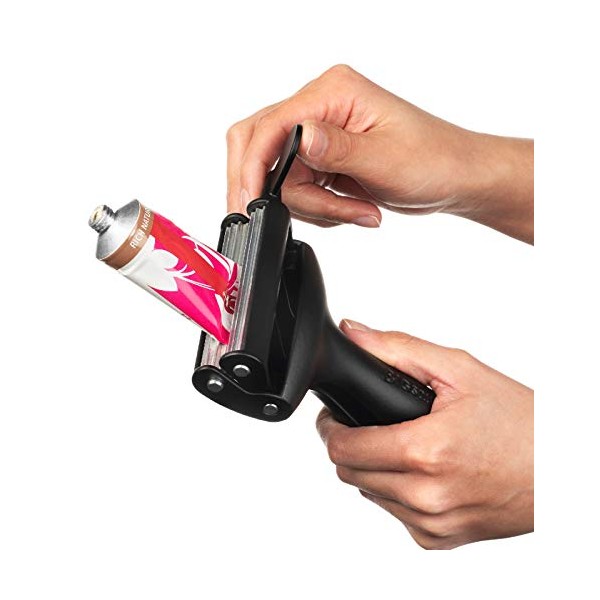 Big Squeeze® Tube Squeezer | Heavy Duty Tube Wringer - Made in USA - Toothpaste, Paint, Cosmetics, Sunscreen, Hair Dye, Adhesives, Metal Tubes. Comfortable Ergonomic Dispenser Tool (Black)