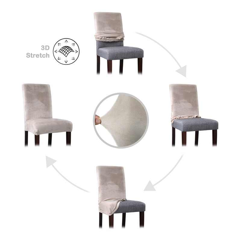 BEAUTEX Lea Chair Covers, Elastic Plain Stretch Covers Made of