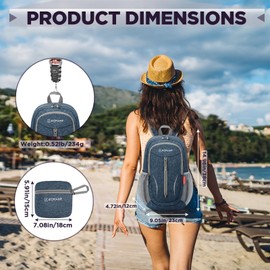 ZOMAKE 10L Small Hiking Backpack for Women Men - Lightweight Packable Hiking Daypack - Tear Resistant Foldable Day Pack for Travel Camping Outdoor Sports(Navy Blue)