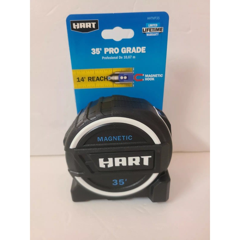 HART 35-Foot Pro Grade Tape Measure, Fraction Markings