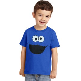 Animation Shops Cookie Monster Face Toddler T-Shirt-2T Royal Blue