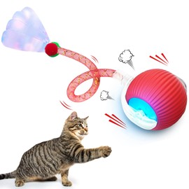 LEEHON Interactive Cat Toys Ball for Indoor Cats,2025 Newly Upgraded Agile Moving Cat Ball with Elastic Mesh Tail,Automatic Speedy Tail 2.0 cat Toys for Bored Indoor Adult Cats,Motion Activated