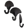 Fuxxer® Heavy Rustic Iron Hooks Wall Hooks Shell Design Black