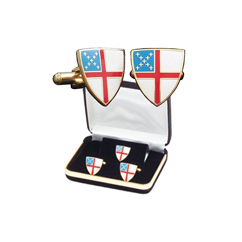 Terra Sancta Guild B-42-C Episcopal Shield Cuff Link Set with