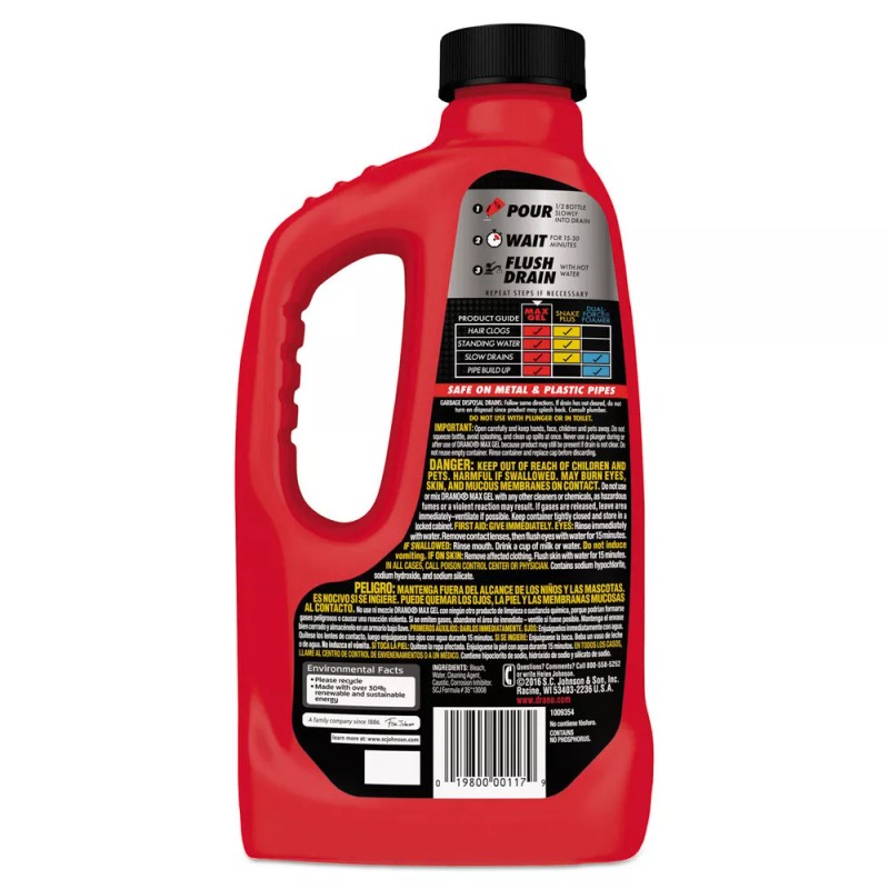 Drano 335710 32 oz. Max Gel Clog Remover Bottle (12/CT)