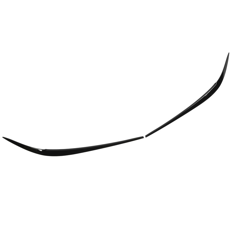 Pair Headlight Eyebrow Glossy Black Trim Front Left Right Decoration