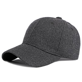 Womens Men's Winter Baseball Cap - Solid Color Warm Baseball Cap for Cold Weather Outdoor, Gray, M/L
