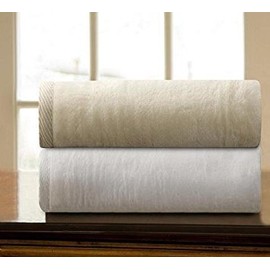 DownTown Company Granny Blanket - 100% Natural Cotton Blanket, Imported from Portugal - Queen Size, White Color