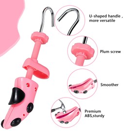 Msentuo Shoe Stretcher Shoe Trees,Adjustable Length & Width for Men and Women,4-Way Adjustable Shoe Expander Widener Shoe Crease Protector (S(for Women's Size Us 5.5-10), Pink)