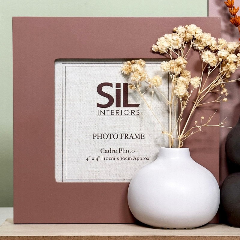 Dried Flowers Multi Photo Frame On Stand Matt Blush Pink