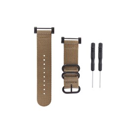 HANYTON Watch Wrist Band Compatible With Suunto Core, Premium Woven Nylon Canvas Strap Replacement Kit, 24mm Sport Strap, Lugs Adapter, Threadlocker, Screw Tools (B-Khaki)