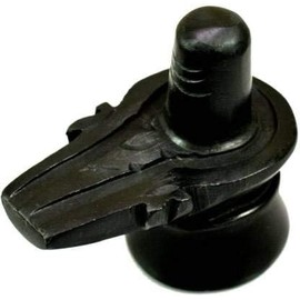 Black Marble Shiva Lingam, Shivling Black Shaligarm Murti for Temple, Home, Shiviing for Pooja, Car, Decorative Item, Black Colour