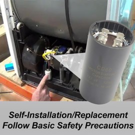 189-227 uf/MFD Round Motor Start Capacitor 110-125 VAC ±20% 50/60 Hz AC Electric Universal Fit for Fan Start and Cool or AC Motor Run or Heat Pump Air Conditioner.