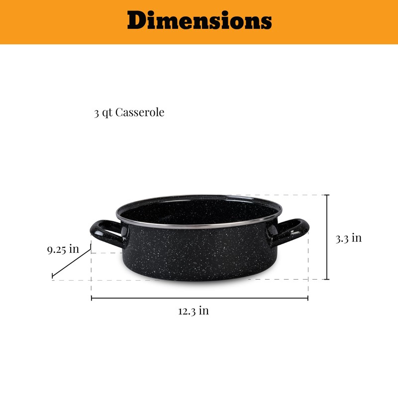 Granite Ware 3-Piece Cookware Set, 8 Qt Stock Pot &