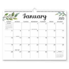 Wall Calendar 2025, 14.75''X 11.5'' Wall Calendar, From Now to January.2024 - June.2025, 18 Monthly Wall Calendar 2024 with Twin-Wire Binding + Hanging Hook + Thick Paper + Unruled Blocks with Julian
