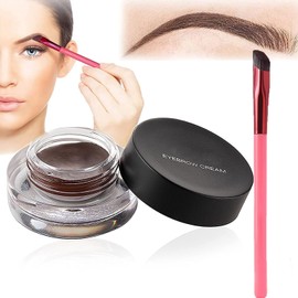 Bluemega Lápiz de Cejas Con Cepillo 4D Hair Stroke Brow Stamp,Marrón Oscuro  Gel para Cejas, Pincel para Cejas con Crema, Multifunción, Pincel...     