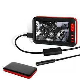 MASO Industial Borescope USB Rechargable Endoscope 1080P HD Inspection Cameras with 8Leds Probe 8mm Tube 4.3" LCD Screen F200 Waterproof (5M)