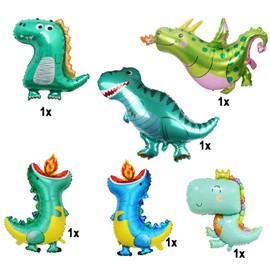Dinosaur Balloons, 6 PCS Giant Dinosaur Foil Balloons for Birthday Party Theme Party Decorations