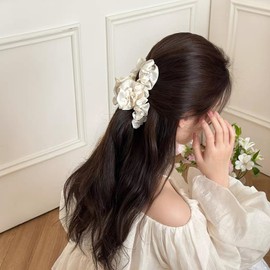 Cloud Hair Clip for Women,Silk Hair Claw Clips High Cranial Crest, Large Banana Jaw Clip Strong Hold, Barrettes Nonslip,Hair Accessories Set Birthday Wedding Gift for Thick Thin Curly Hair (2 PCS)