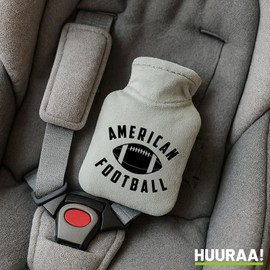 Huuraa Taschenwärmer American Football Ball Geschenk 0,2 Liter Grey Mini Veloursbezug American Football Geschenkidee