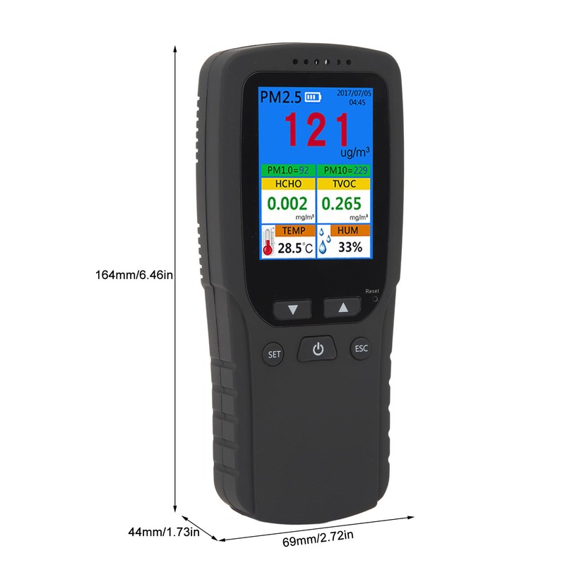 Air Quality Monitor 2.8inch LCD Screen PM2.5 1.0 10 HCHO