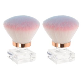 Outanaya 2pcs Nail Cleaning Brush Applicators Soft Bristles Powder Brush for Nail Dust Removal Compact Design for Manicure and Pedicure for Home and Salon Use