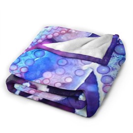 Knsoiv Custom Flannel Plush Throw Blanket, Octopus Tentacles Blue and Purple Swirl Sea Animal Throw for All Seasons, Comfy Air Conditioning Blanket 50"X40"