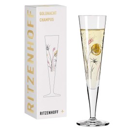 RITZENHOFF 1071013 Champagne Glass 200 ml - Goldnacht Series No. 13 - Elegant Designer Piece with Real Gold - Made in Germany