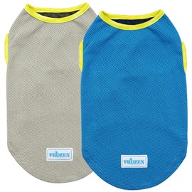 KYEESE 2 Pack Dog Cooling Shirts - Breathable Instant Cooling Vests, Lightweight for Summer Dog Apparel, Blue+Grey, Large