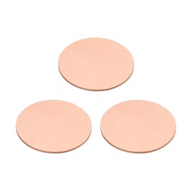PATIKIL 3 Piezas De Láminas De Metal Para Grabado, 50mm Redondas, Placas De Metal Para Grabado De Nombres, Fabricación De Placas Para Perros, Llaveros, 0.8mm De Grosor, Tono Latón
