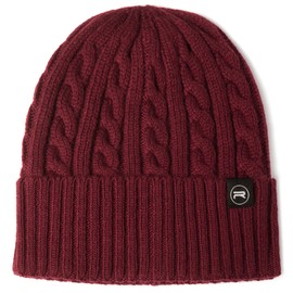 Revony Cable Knit Beanie for Women & Men - Warm, Soft, with a Delicious Cashmere Feel Wine