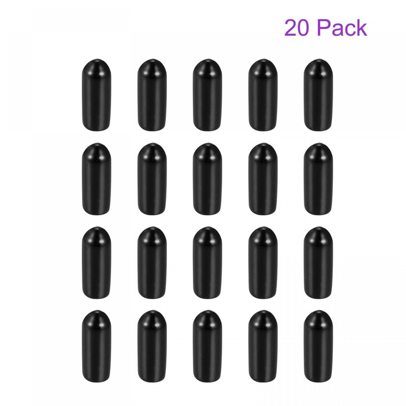 sourcing map Pack of 20 4 mm Protector Rubber End