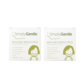 Simply Gentle Washable Nursing Breast Pads – Soft & Absorbent – Discreet - Leak-proof Protection – Anti-Microbial & Easy to Wash – 6 Pads (Pack of 2)
