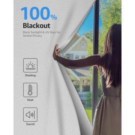 Sumobaby Blackout Curtains for Bedroom 35"x60" Portable No Drill Black Out Window Cover with Upgraded Hook&Loop Tapes,100% Blackout Shades,Thermal Insulated Blinds for Bedroom,Nursery(1 Panel,White)