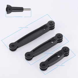 Zocipro 3-in-1 Extension Arm Mount Kit, Aluminum Alloy Extension Arm, Pivot Extension Arm Compatible for GoPro Series, SJCAM and Other Action Cameras