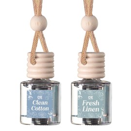 Scented Car Freshener 2 Pack - Long-lasting Fragrance:_Clean Cotton & Fresh Linen
