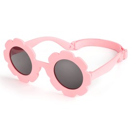 Hifot Children's Sunglasses for Boys and Girls, UV400 Protection, Polarised Flowers, Shaped Glasses, Baby Sunglasses, Flexible Children's Sunglasses, Age 3-10 Years, pink