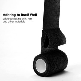 Self Adhesive Bandage Wrap Tattoo Grip Tape 2 inch x 5 Yards Cohesive Bandage Wrap Medical Wrap for Sports & First Aid, Elastic Self Sticking Bandage Tape Vet Wrap for Dogs (2 Inch, 12-Black)
