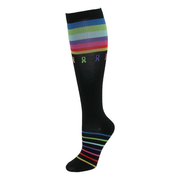 Think Medical Women's 10-14 Mmhg Compression Socks Medium Black Multi
